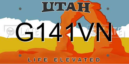 G141VN Utah License Plate