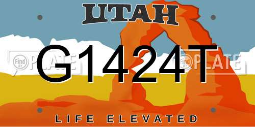 G1424T Utah License Plate