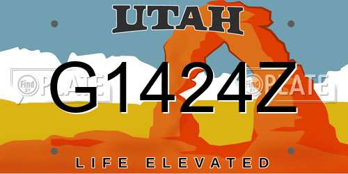 G1424Z Utah License Plate