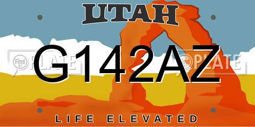 G142AZ Utah License Plate