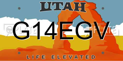 G14EGV Utah License Plate