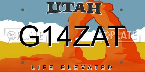 G14ZAT Utah License Plate