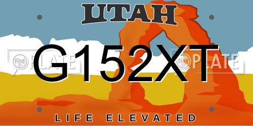 G152XT Utah License Plate