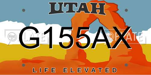 G155AX Utah License Plate
