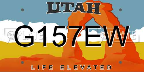 G157EW Utah License Plate