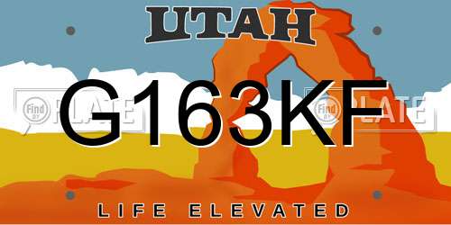 G163KF Utah License Plate