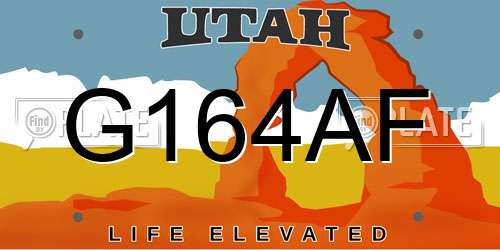G164AF Utah License Plate