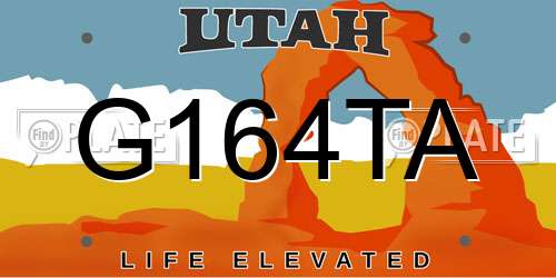 G164TA Utah License Plate
