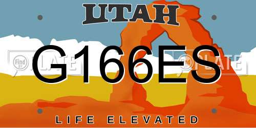 G166ES Utah License Plate