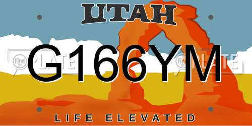 G166YM Utah License Plate