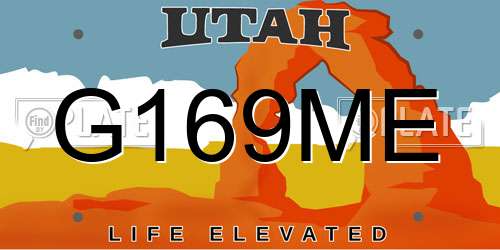 G169ME Utah License Plate