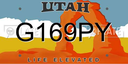 G169PY Utah License Plate