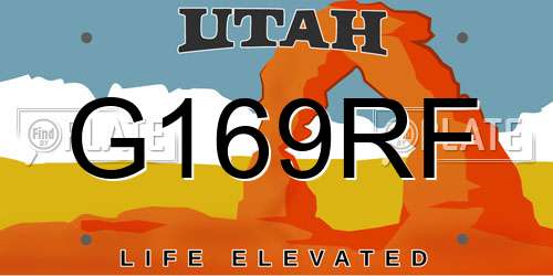 G169RF Utah License Plate