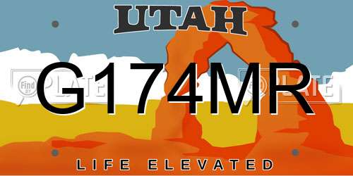 G174MR Utah License Plate