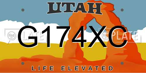 G174XC Utah License Plate