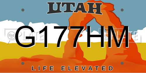 G177HM Utah License Plate