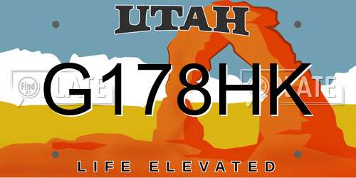 G178HK Utah License Plate