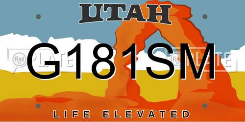 G181SM Utah License Plate