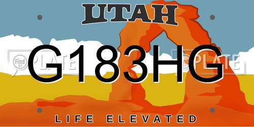 G183HG Utah License Plate