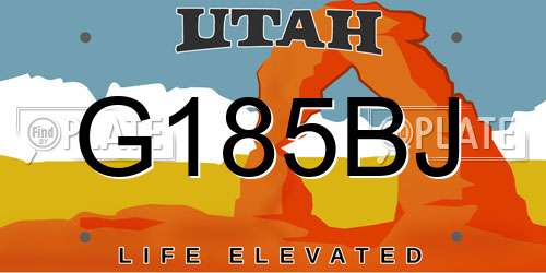 G185BJ Utah License Plate