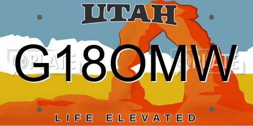 G18OMW Utah License Plate
