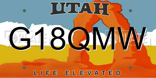 G18QMW Utah License Plate