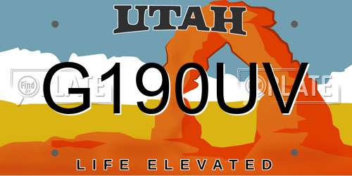 G190UV Utah License Plate