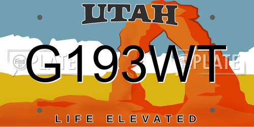 G193WT Utah License Plate