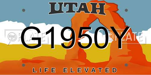 G1950Y Utah License Plate