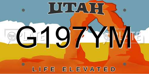 G197YM Utah License Plate