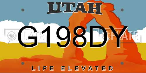 G198DY Utah License Plate