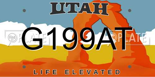 G199AT Utah License Plate