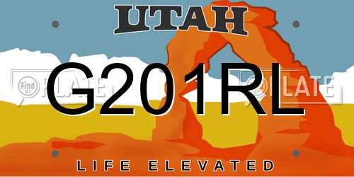 G201RL Utah License Plate