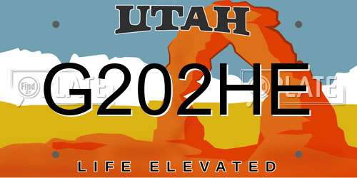 G202HE Utah License Plate