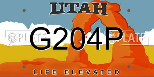 G204P Utah License Plate