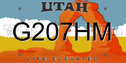 G207HM Utah License Plate