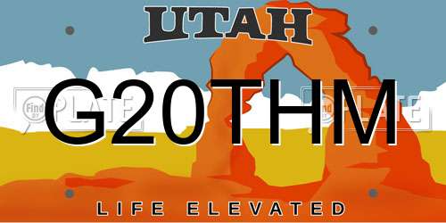 G20THM Utah License Plate