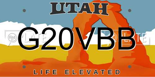G20VBB Utah License Plate