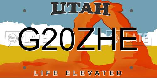 G20ZHE Utah License Plate