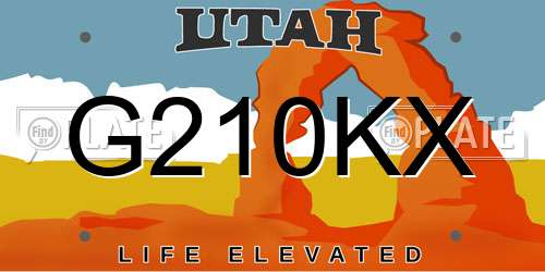 G210KX Utah License Plate