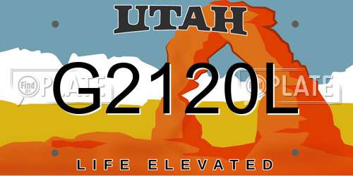 G2120L Utah License Plate
