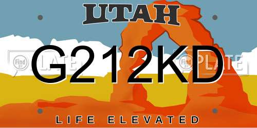 G212KD Utah License Plate