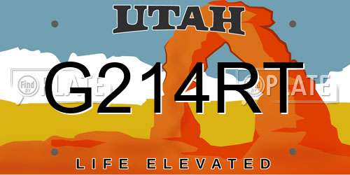 G214RT Utah License Plate