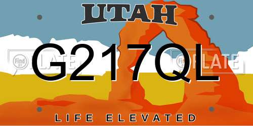 G217QL Utah License Plate