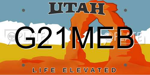 G21MEB Utah License Plate