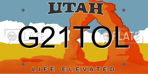G21TOL Utah License Plate