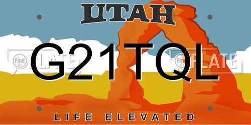 G21TQL Utah License Plate