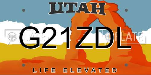 G21ZDL Utah License Plate