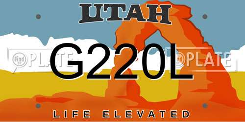 G220L Utah License Plate