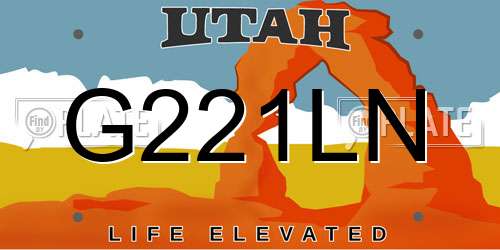 G221LN Utah License Plate